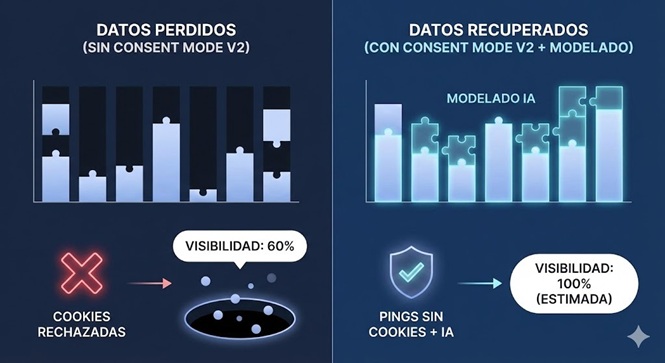 Consent Mode v2: Recupera el 30% de tus datos perdidos